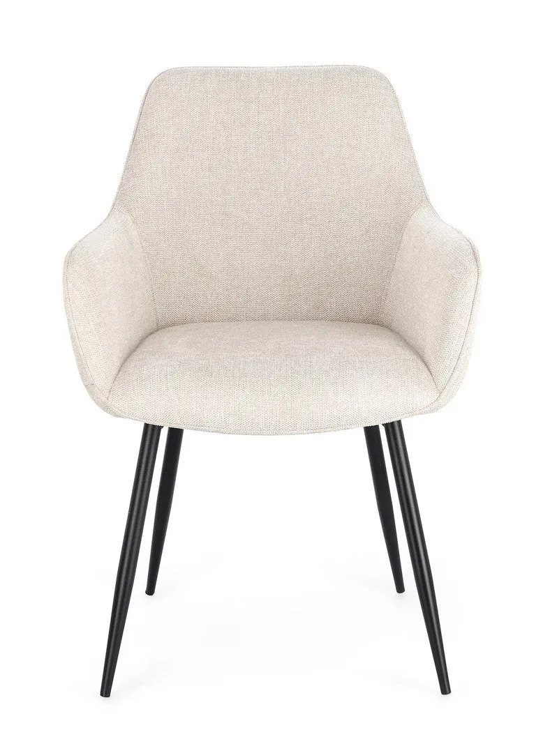 Sedia "Cora" con struttura in acciaio, per arredo interno con braccioli, 58 x 63 x h 85,5 cm