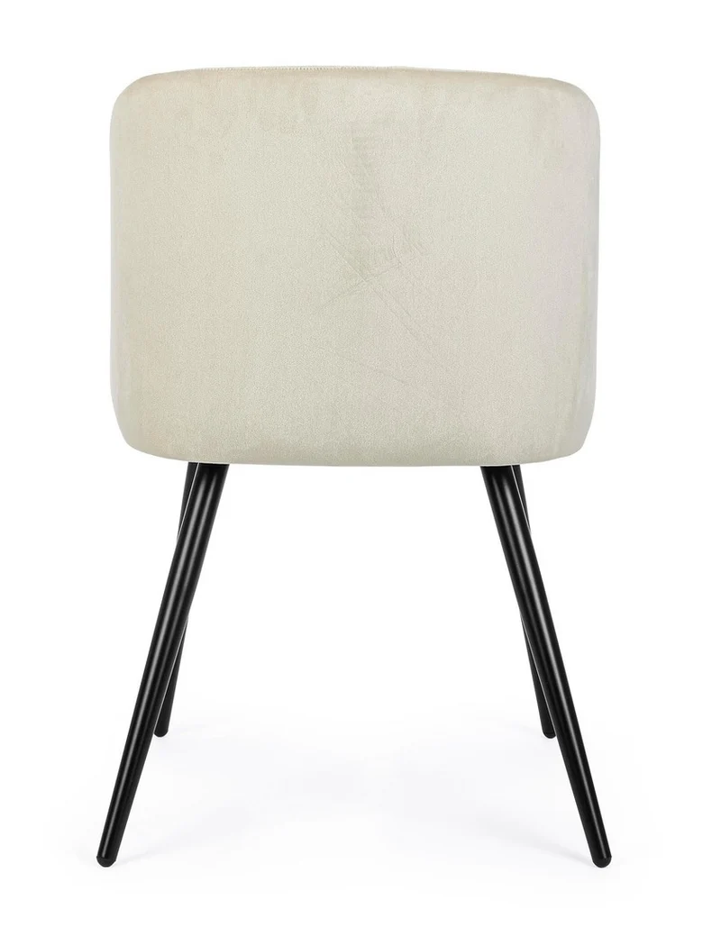 Sedia "Queen" con gambe in acciaio verniciato a polvere, per arredo interno 53 x 57 x h 81,5 cm