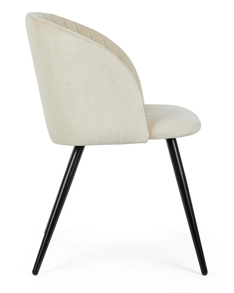 Sedia "Queen" con gambe in acciaio verniciato a polvere, per arredo interno 53 x 57 x h 81,5 cm