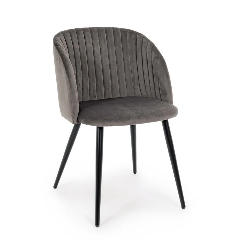 Sedia "Queen" con gambe in acciaio verniciato a polvere, per arredo interno 53 x 57 x h 81,5 cm