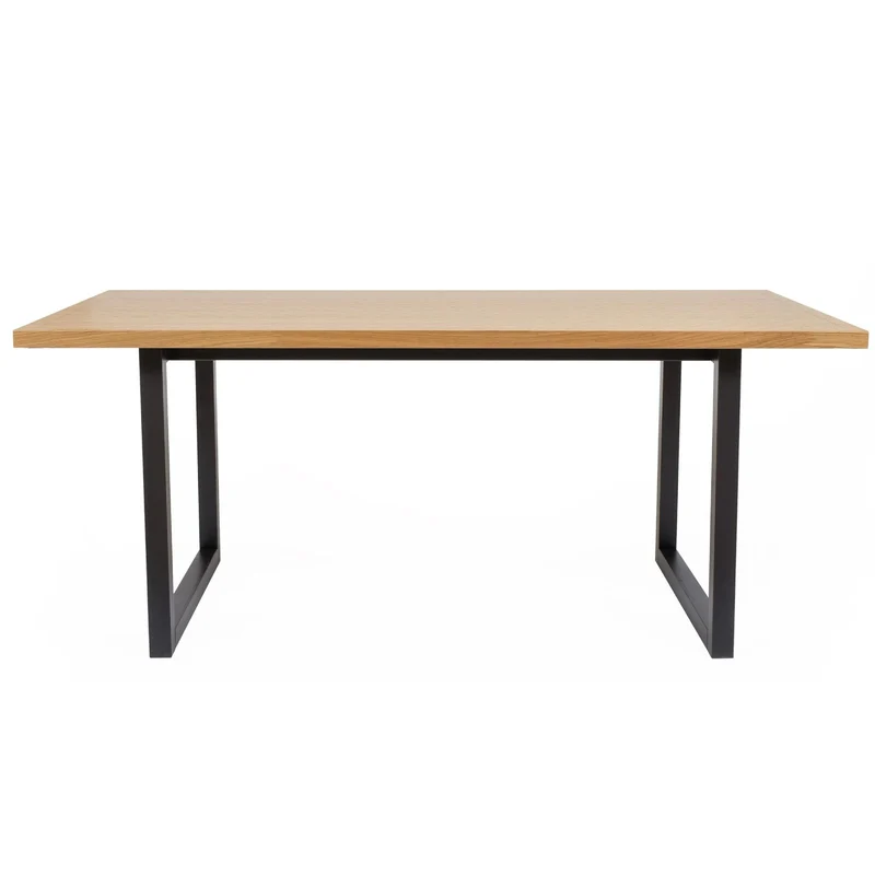 Tavolo in legno per cucina e soggiorno in legno con struttura in alluminio 180 x 90 cm