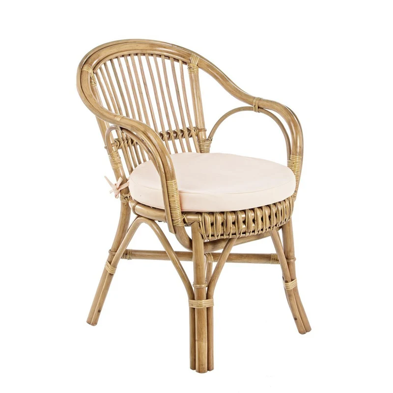 Poltrona "Barina" con cuscini comodi, impilabile, struttura in rattan per esterno da 80 cm