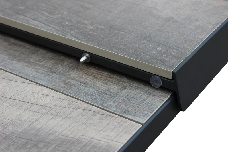 Tavolo allungabile "Zante" in alluminio Antracite e Gres porcellanato per esterno 205\260 x 105 cm