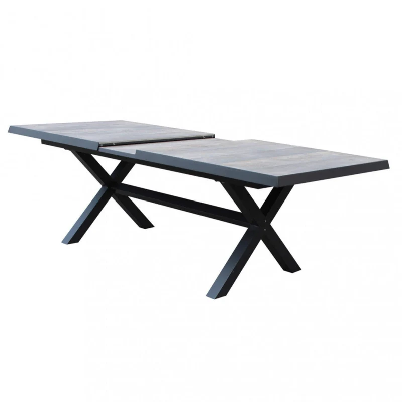 Tavolo allungabile "Zante" in alluminio Antracite e Gres porcellanato per esterno 205\260 x 105 cm