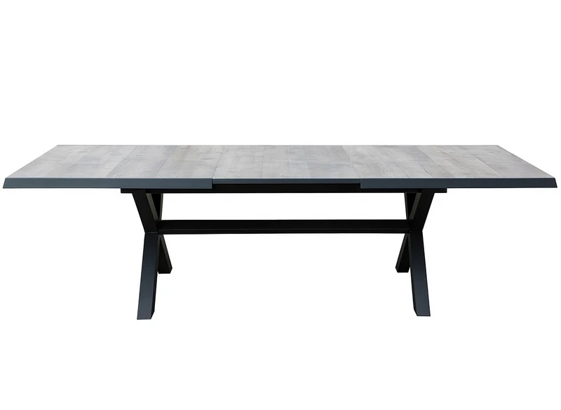 Tavolo allungabile "Zante" in alluminio Antracite e Gres porcellanato per esterno 205\260 x 105 cm