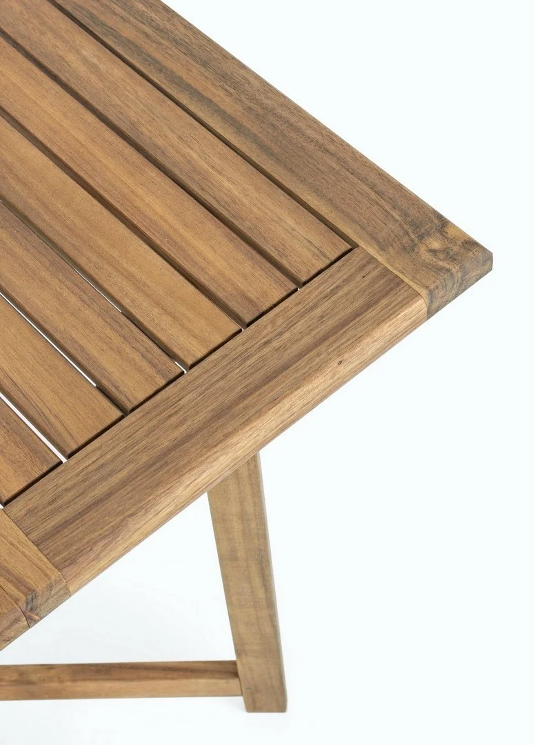 Set tavolo con 4 sedie "Noemi" in legno di acacia, finitura ad olio, per esterno