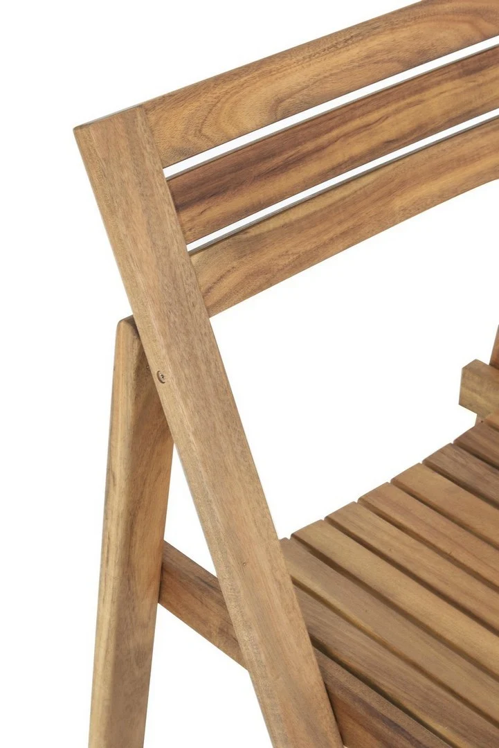 Set tavolo con 4 sedie "Noemi" in legno di acacia, finitura ad olio, per esterno