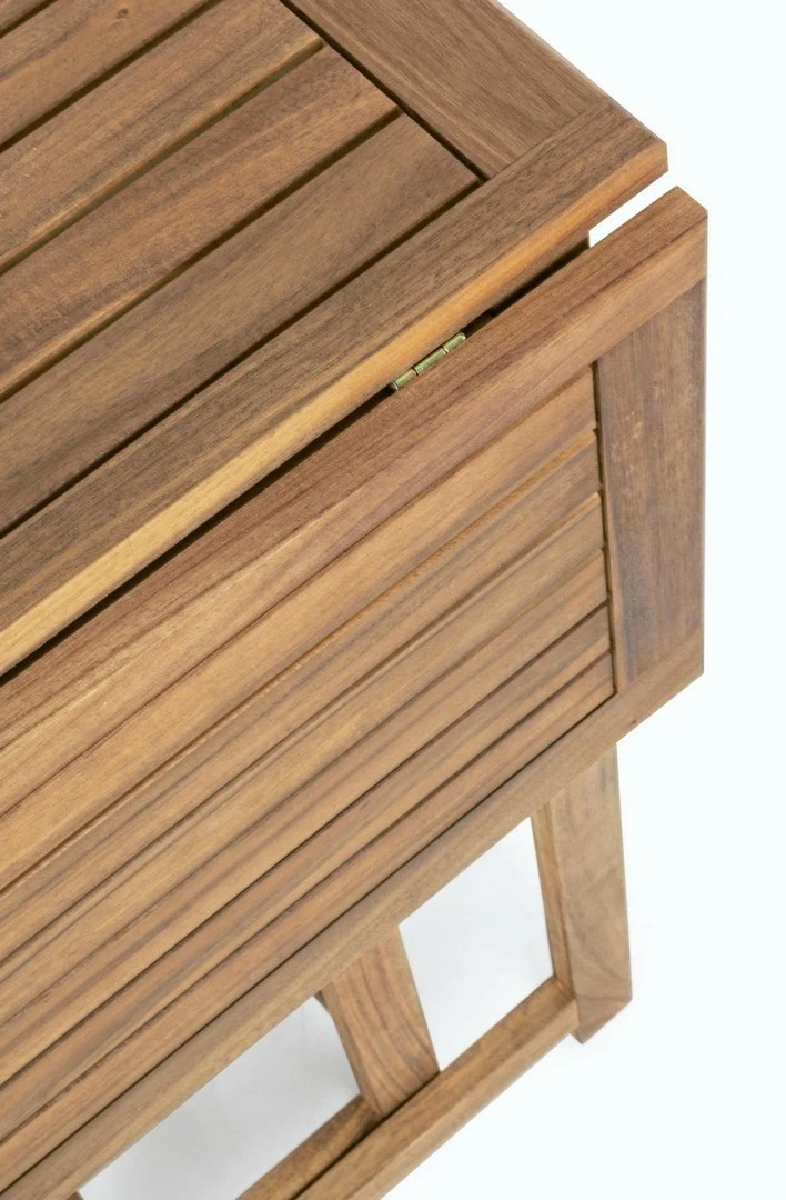 Set tavolo con 4 sedie "Noemi" in legno di acacia, finitura ad olio, per esterno