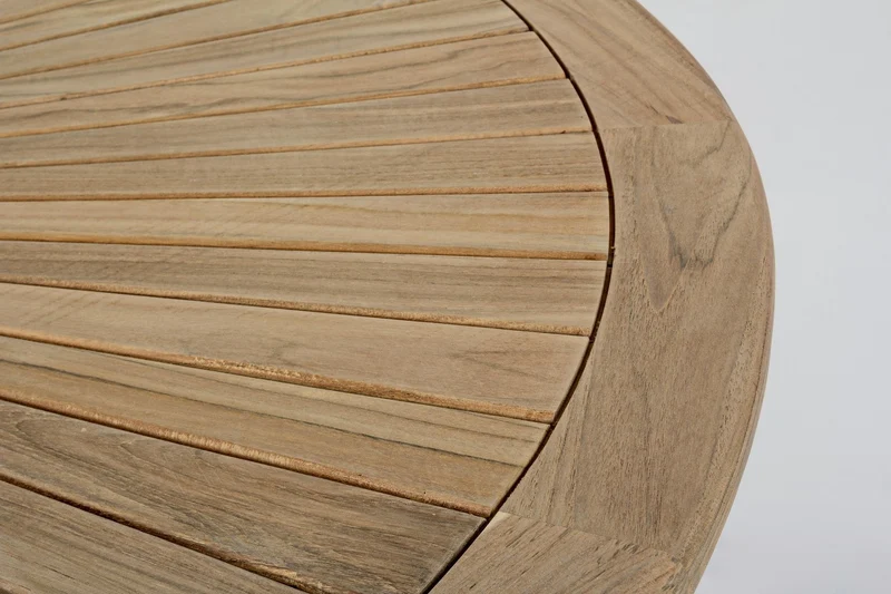 Tavolo rotondo "Maryland", in legno di teak SVLK, gambe solide, per esterno da 155 cm