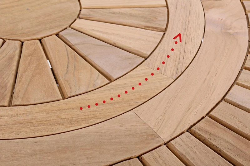 Tavolo rotondo "Maryland", in legno di teak SVLK, gambe solide, per esterno da 155 cm