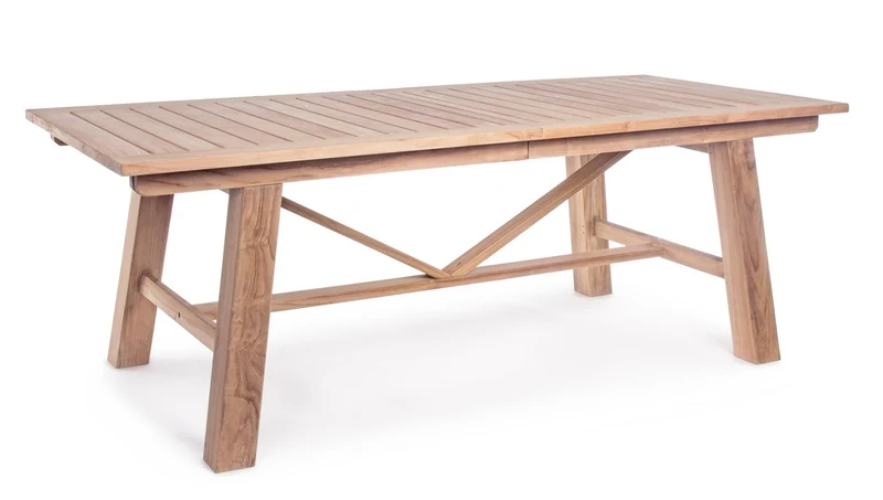 Tavolo rettangolare "Maryland" allungabile, in legno di teak SVLK, gambe solide