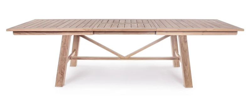 Tavolo rettangolare "Maryland" allungabile, in legno di teak SVLK, gambe solide