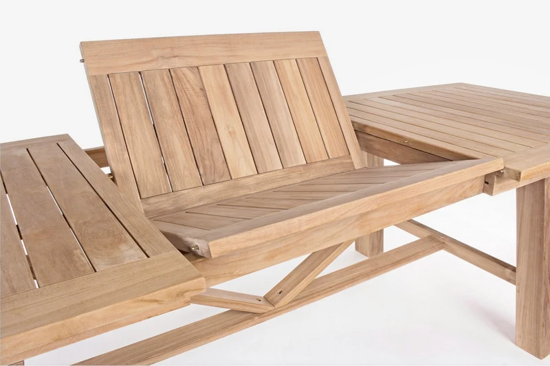 Tavolo rettangolare "Maryland" allungabile, in legno di teak SVLK, gambe solide