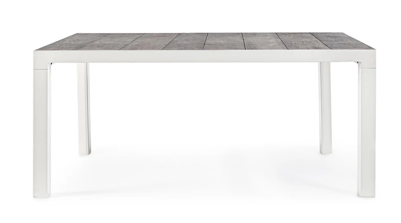 Tavolo rettangolare "Mason" con struttura in alluminio Lunar, piano in ceramica 220 x 100 cm