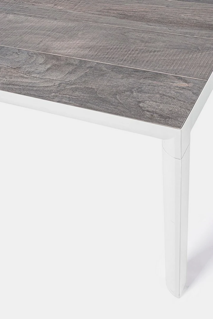 Tavolo rettangolare "Mason" con struttura in alluminio Lunar, piano in ceramica 220 x 100 cm
