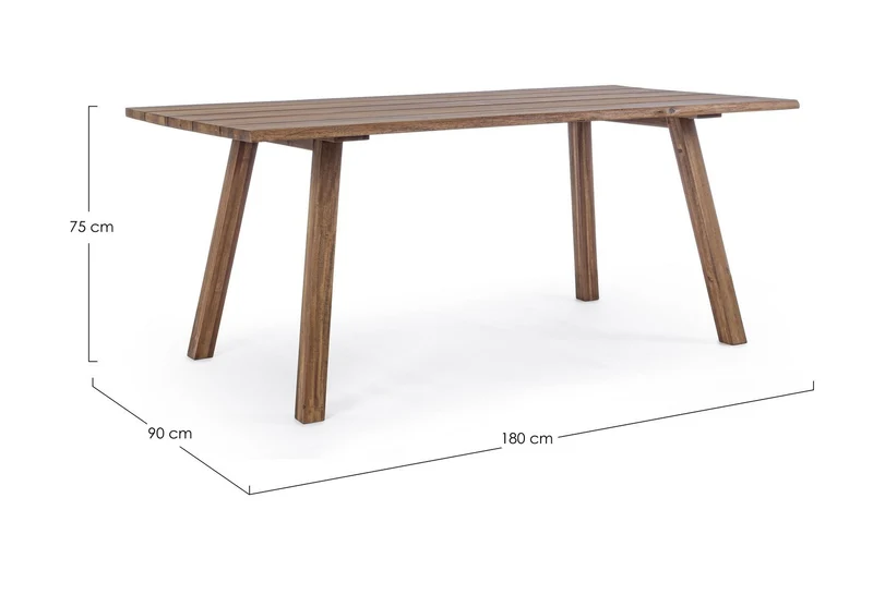 Tavolo "Glasgow" rettangolare, in legno di acacia FSC, per interno ed esterno, da 180 cm