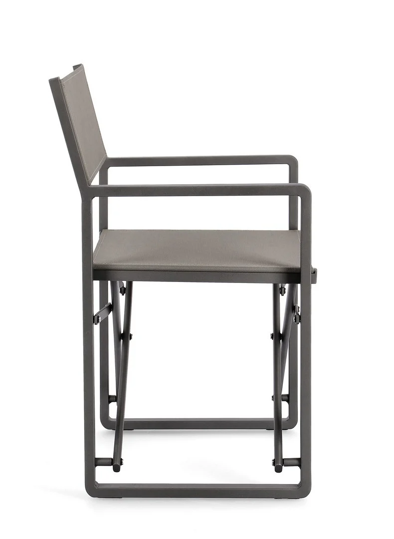 Sedia da regista "Konnor" struttura in alluminio, seduta in textilene, ideale per giardino