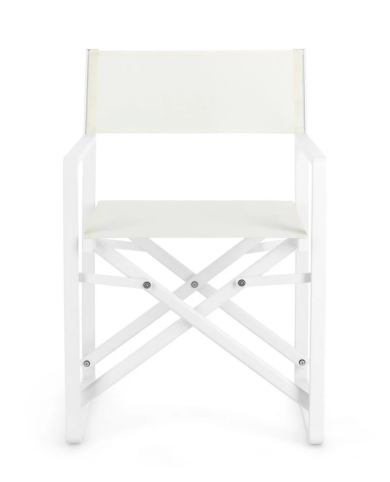 Sedia da regista "Konnor" struttura in alluminio, seduta in textilene, ideale per giardino