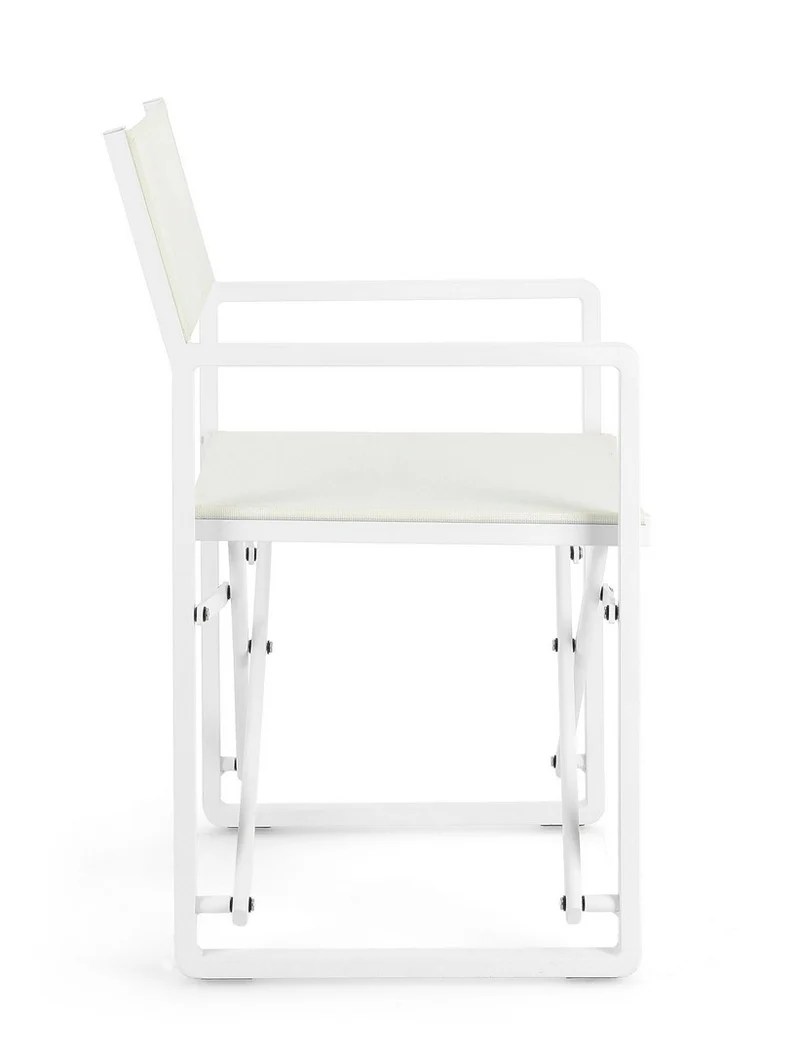 Sedia da regista "Konnor" struttura in alluminio, seduta in textilene, ideale per giardino