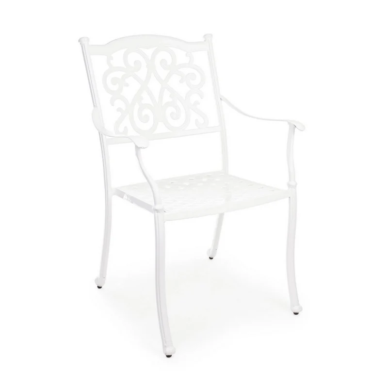 Poltrona con braccioli "Ivrea", in alluminio pressofuso effetto lucido, da 65 cm