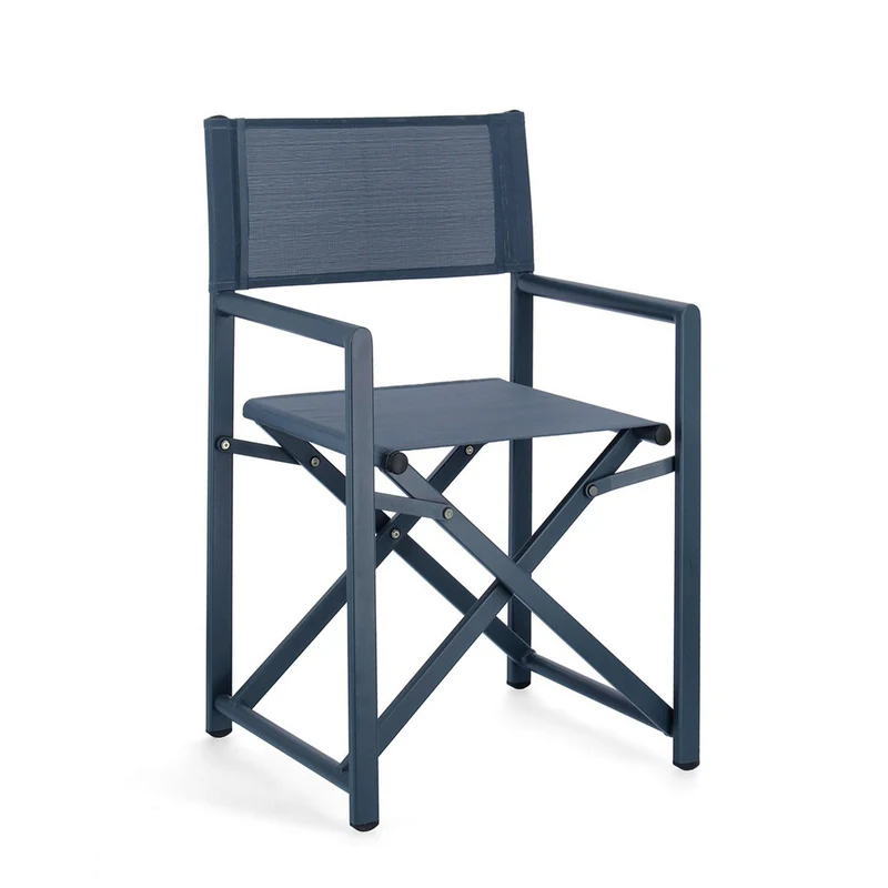 Sedia da regista "Taylor" , struttura in alluminio, seduta in textilene, ideale per giardino