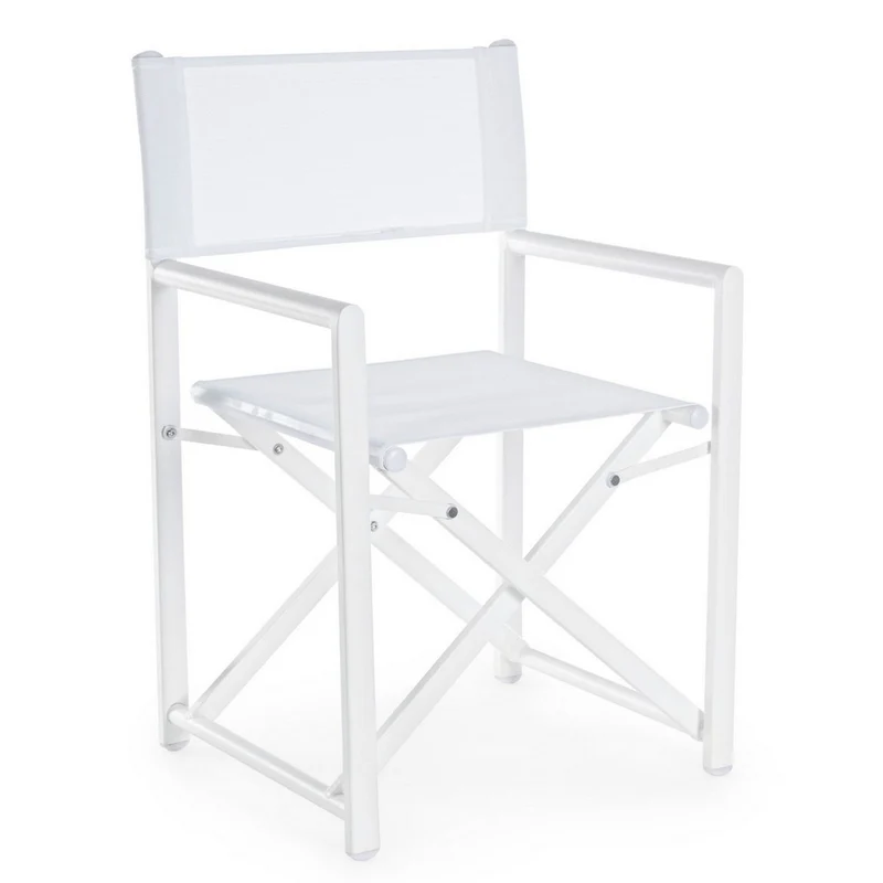 Sedia da regista "Taylor" , struttura in alluminio, seduta in textilene, ideale per giardino