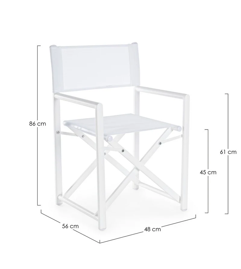 Sedia da regista "Taylor" , struttura in alluminio, seduta in textilene, ideale per giardino