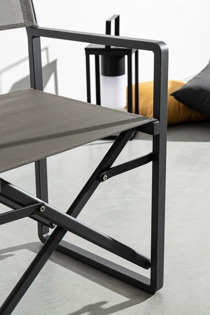 Sedia da regista "Taylor" , struttura in alluminio, seduta in textilene, ideale per giardino