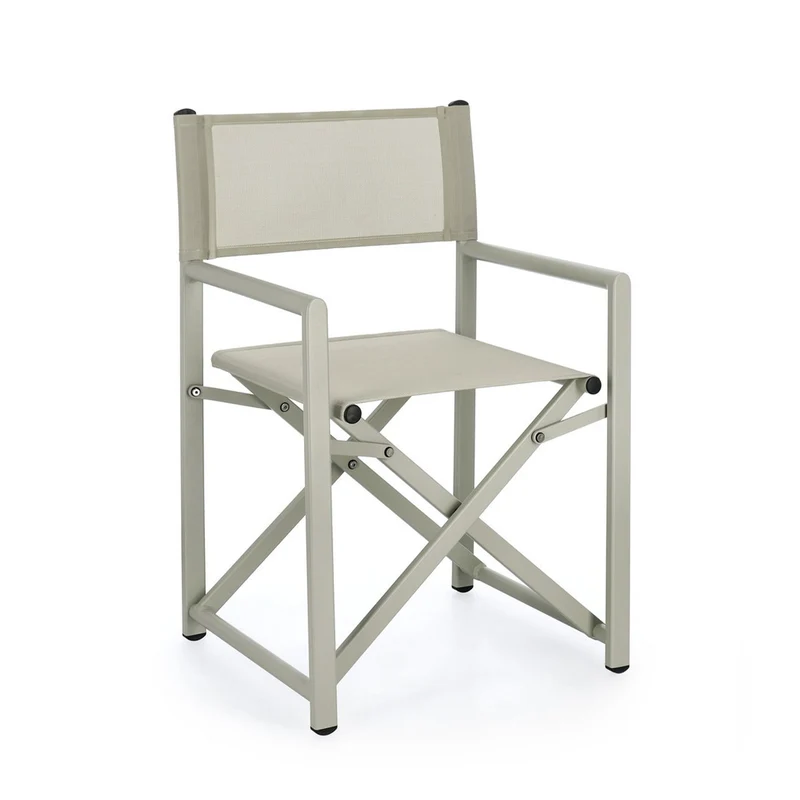 Sedia da regista "Taylor" , struttura in alluminio, seduta in textilene, ideale per giardino