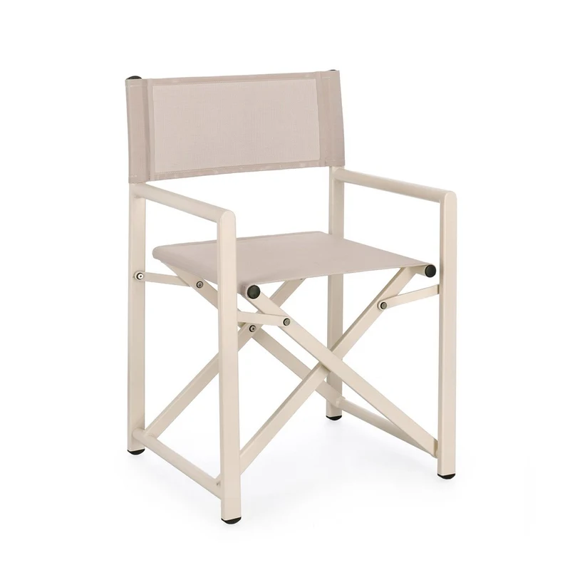 Sedia da regista "Taylor" , struttura in alluminio, seduta in textilene, ideale per giardino