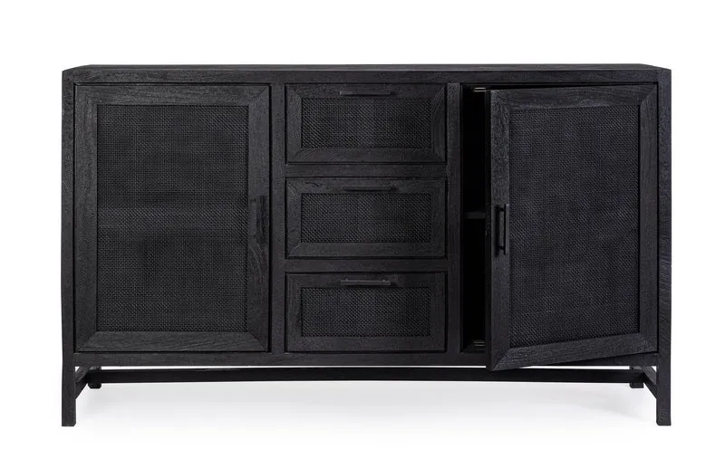 Credenza "Weston" con struttura in legno di mango, schienale e fondo cassetti in mdf