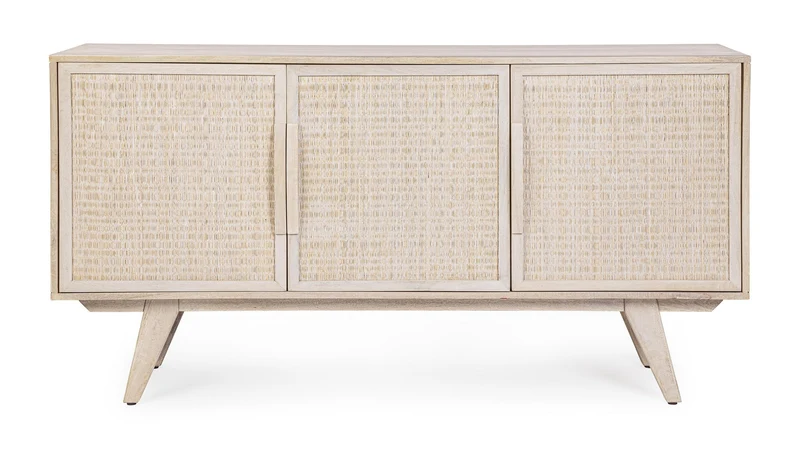 Credenza "Sahana" con struttura in legno di mango, schienale e fondo cassetti in mdf