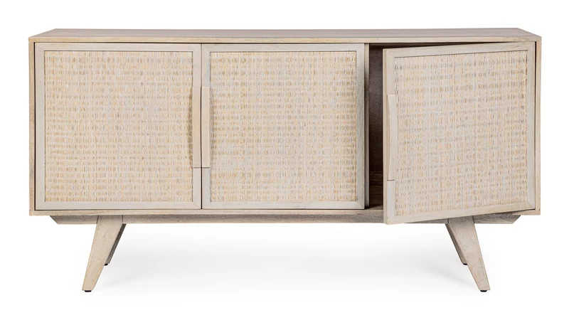 Credenza "Sahana" con struttura in legno di mango, schienale e fondo cassetti in mdf