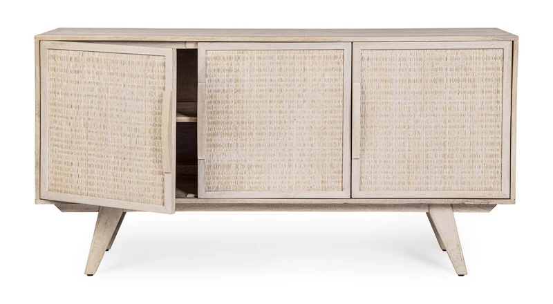 Credenza "Sahana" con struttura in legno di mango, schienale e fondo cassetti in mdf