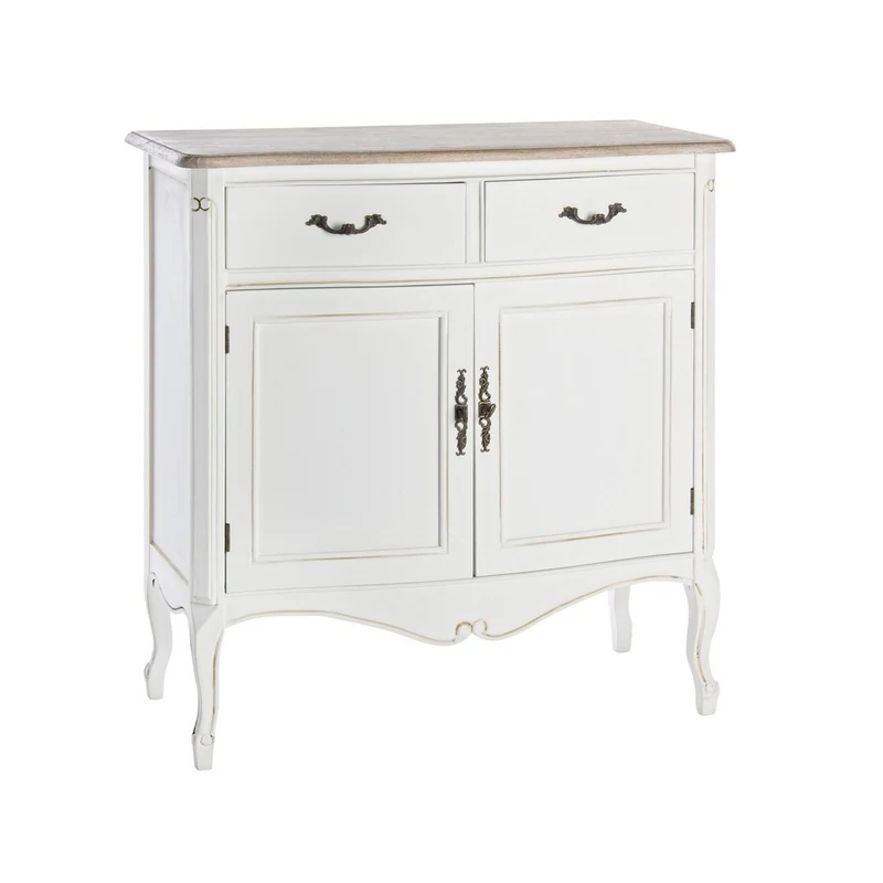 Credenza "Justine" 2 ante e 2 cassetti, con struttura in legno Paulownia, stile classico