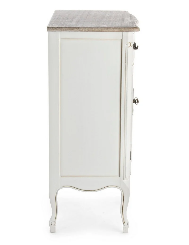 Credenza "Justine" 2 ante e 2 cassetti, con struttura in legno Paulownia, stile classico