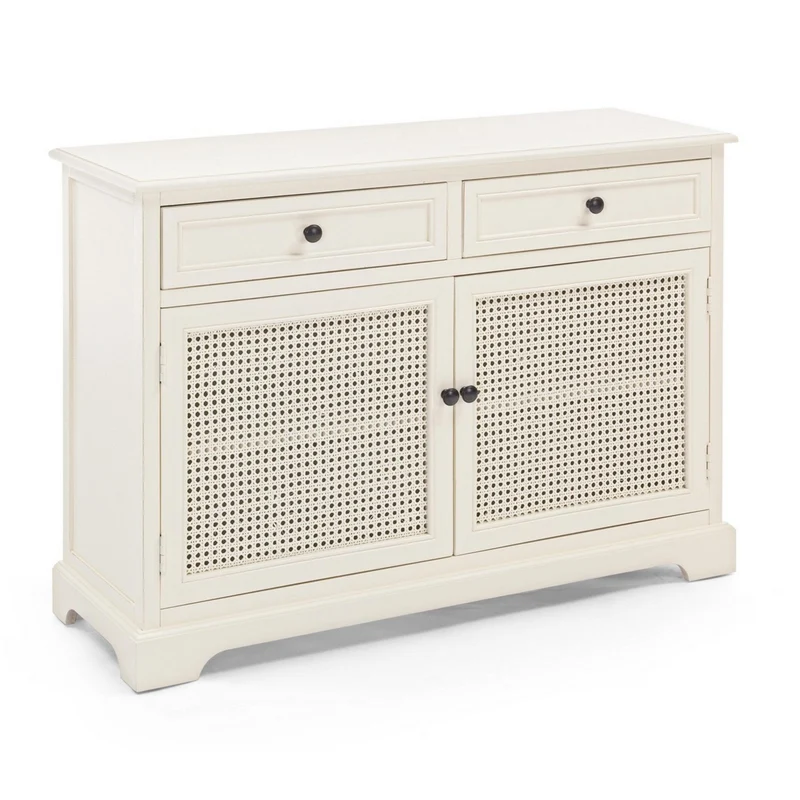 Credenza "Amabel" 2 ante e 2 cassetti, con struttura in legno di pino, stile classico