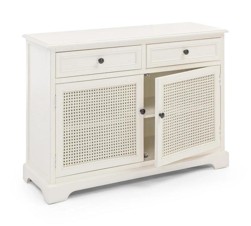 Credenza "Amabel" 2 ante e 2 cassetti, con struttura in legno di pino, stile classico