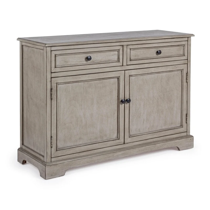Credenza "Margaret" 2 ante e 2 cassetti, con struttura in legno di pino, stile classico