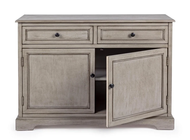 Credenza "Margaret" 2 ante e 2 cassetti, con struttura in legno di pino, stile classico