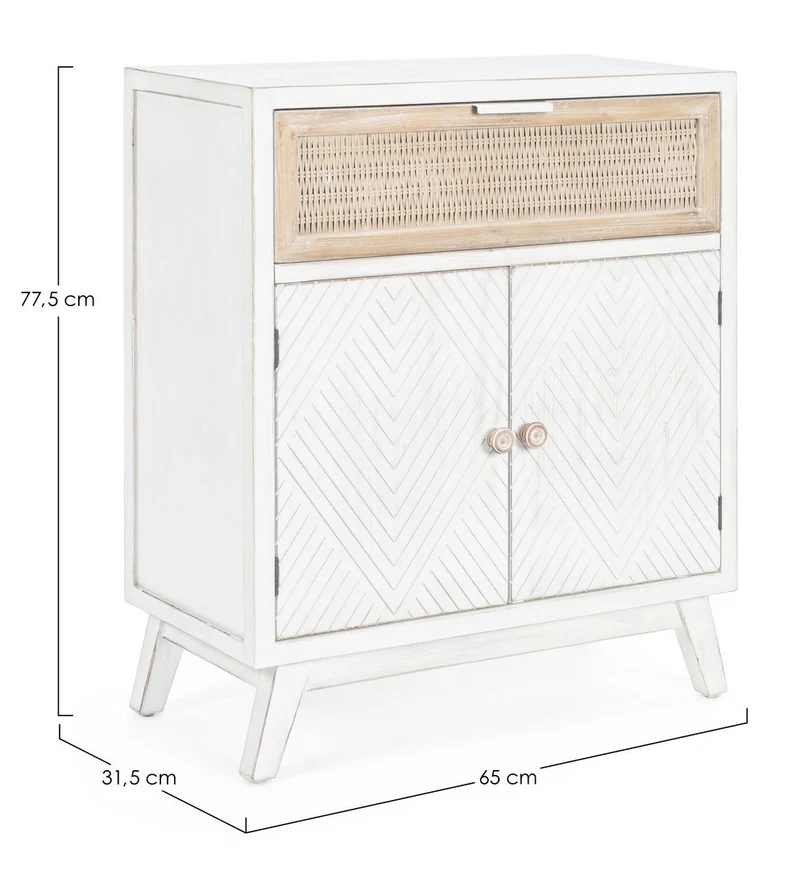 Credenza "Clotilde" con struttura in legno di abete, schienale in mdf, stile rustico