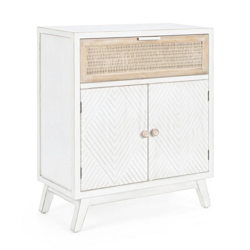 Credenza "Clotilde" con struttura in legno di abete, schienale in mdf, stile rustico
