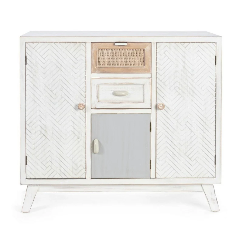 Credenza "Clotilde" con struttura in legno di abete, schienale in mdf, stile rustico