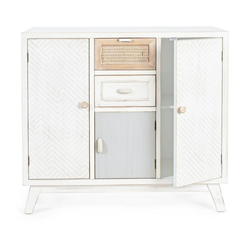 Credenza "Clotilde" con struttura in legno di abete, schienale in mdf, stile rustico