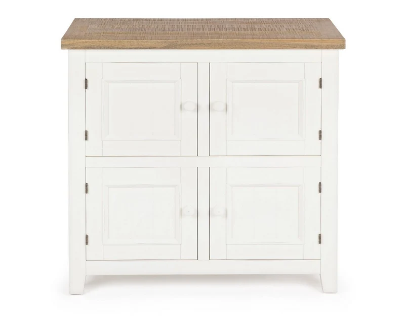 Credenza "Elvia" con struttura in MDF, con piano in legno di pino, stile rustico