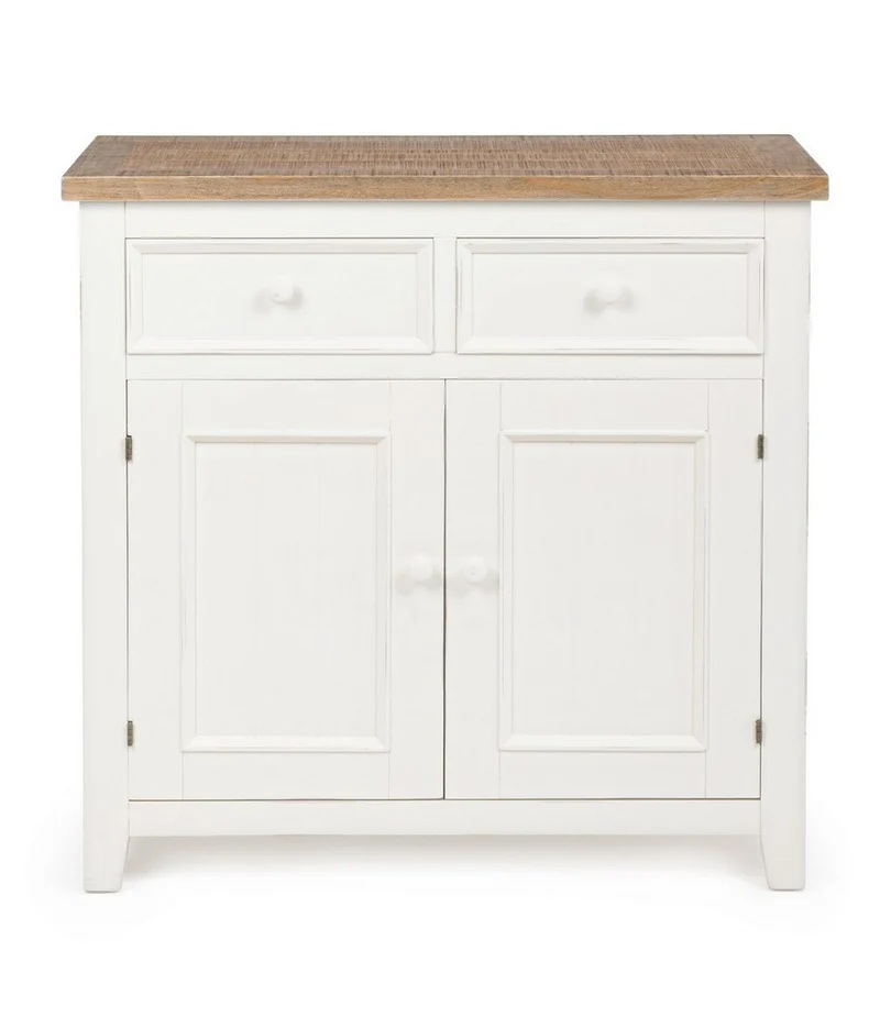 Credenza "Elvia" con struttura in MDF, con piano in legno di pino, stile rustico