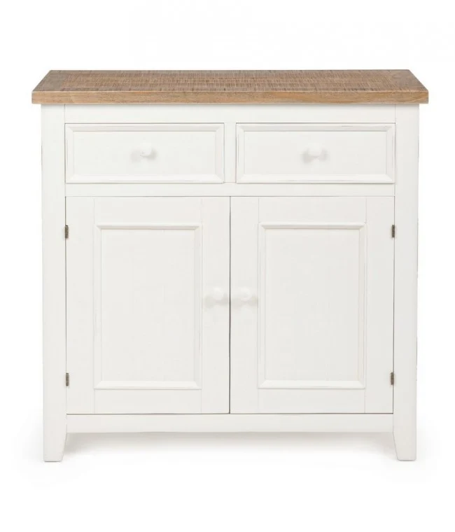 Credenza "Elvia" con struttura in MDF, con piano in legno di pino, stile rustico