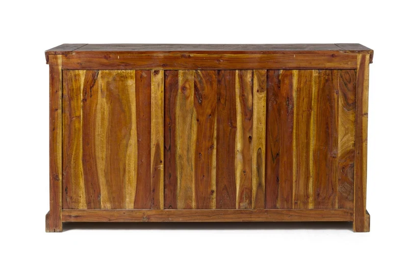 Credenza "Chateaux" in legno di acacia indiano massiccio, con finitura rustica, stile rustico