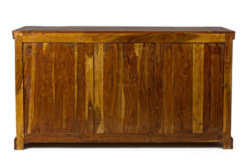 Credenza "Chateaux" in legno di acacia indiano massiccio, con finitura rustica, stile rustico