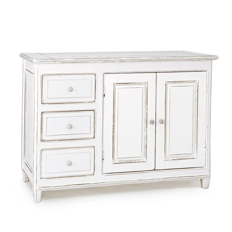 Credenza "Colette" in legno di mango massiccio, con schienali e laterali in mdf, stile rustico